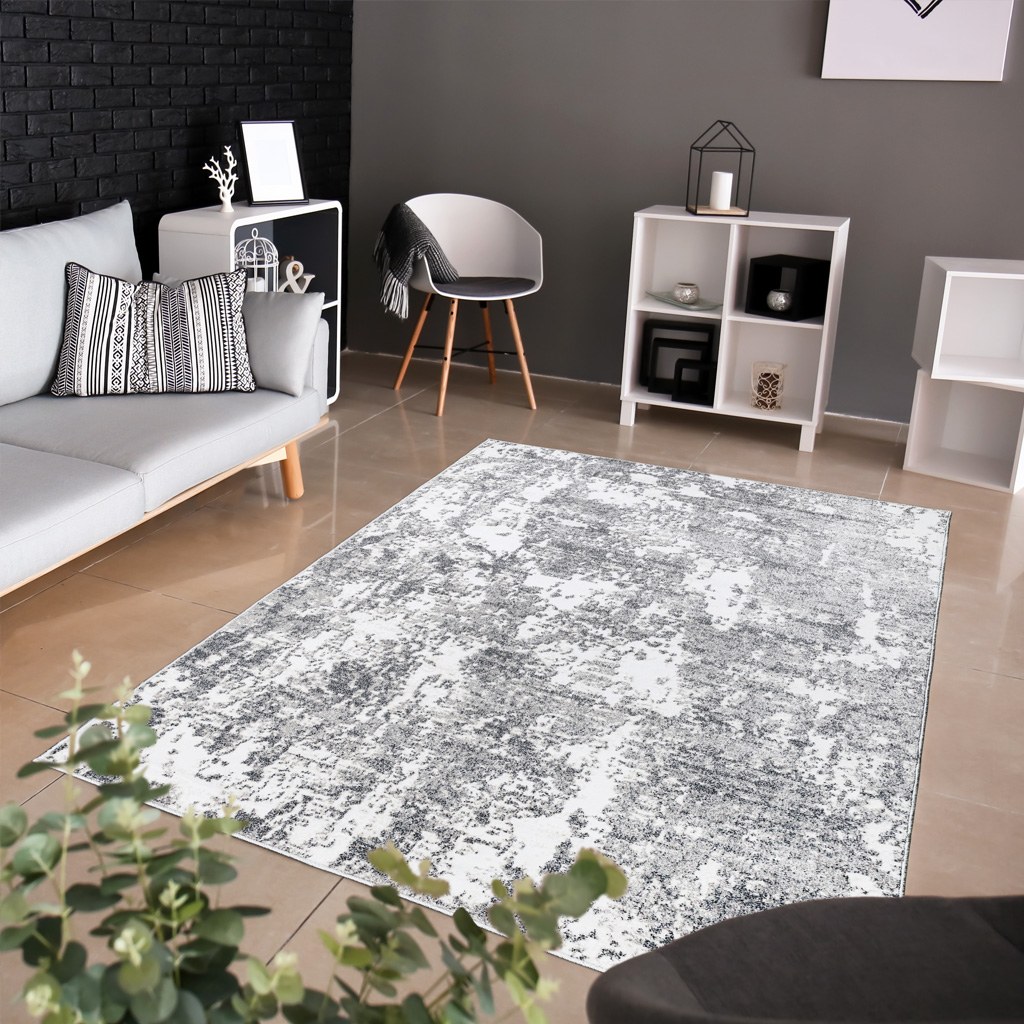 Apollo rug under a white sofa