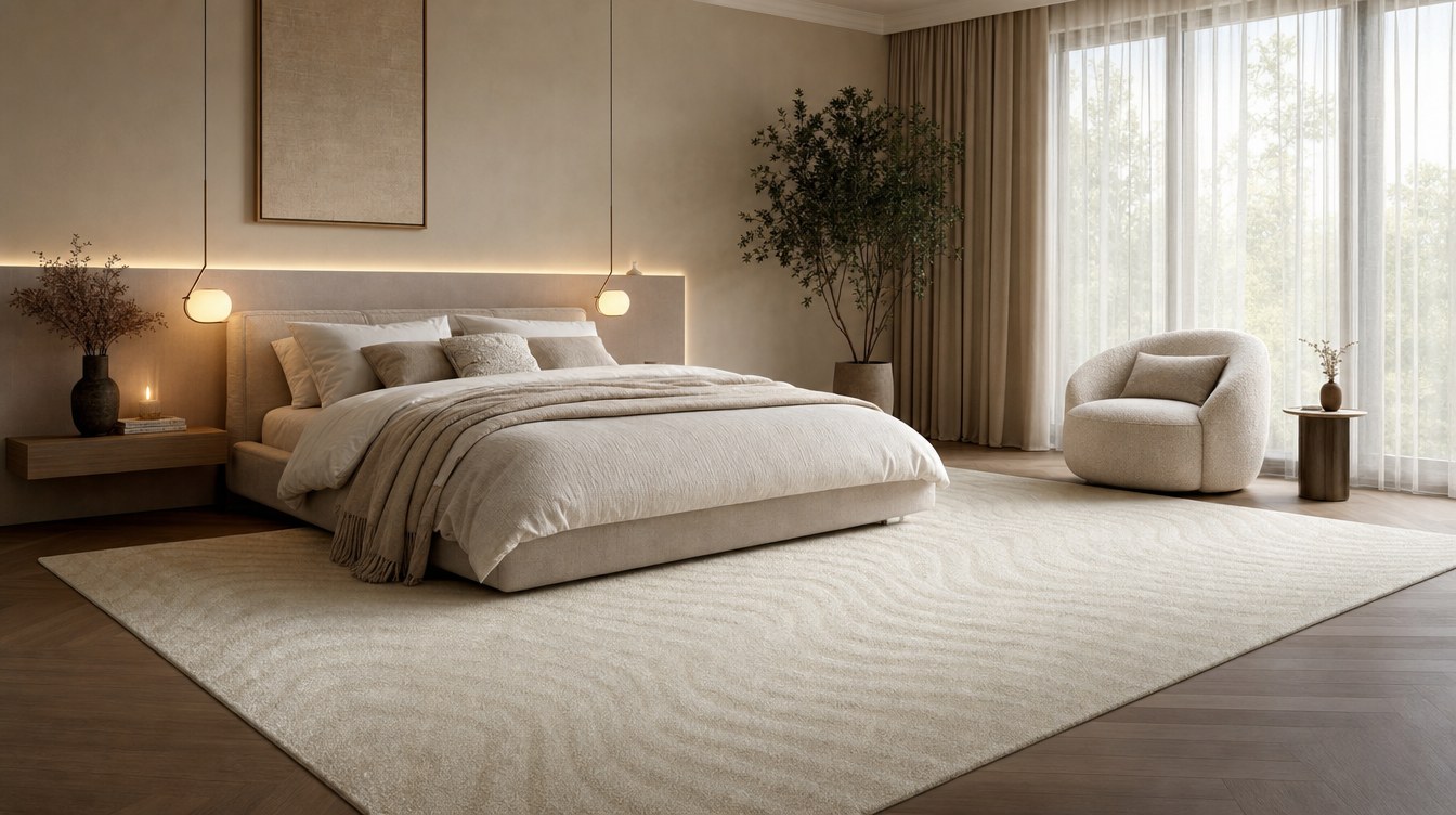 Hestia rug in a bedroom