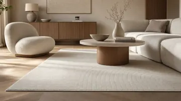 Hestia rug in a cream living room