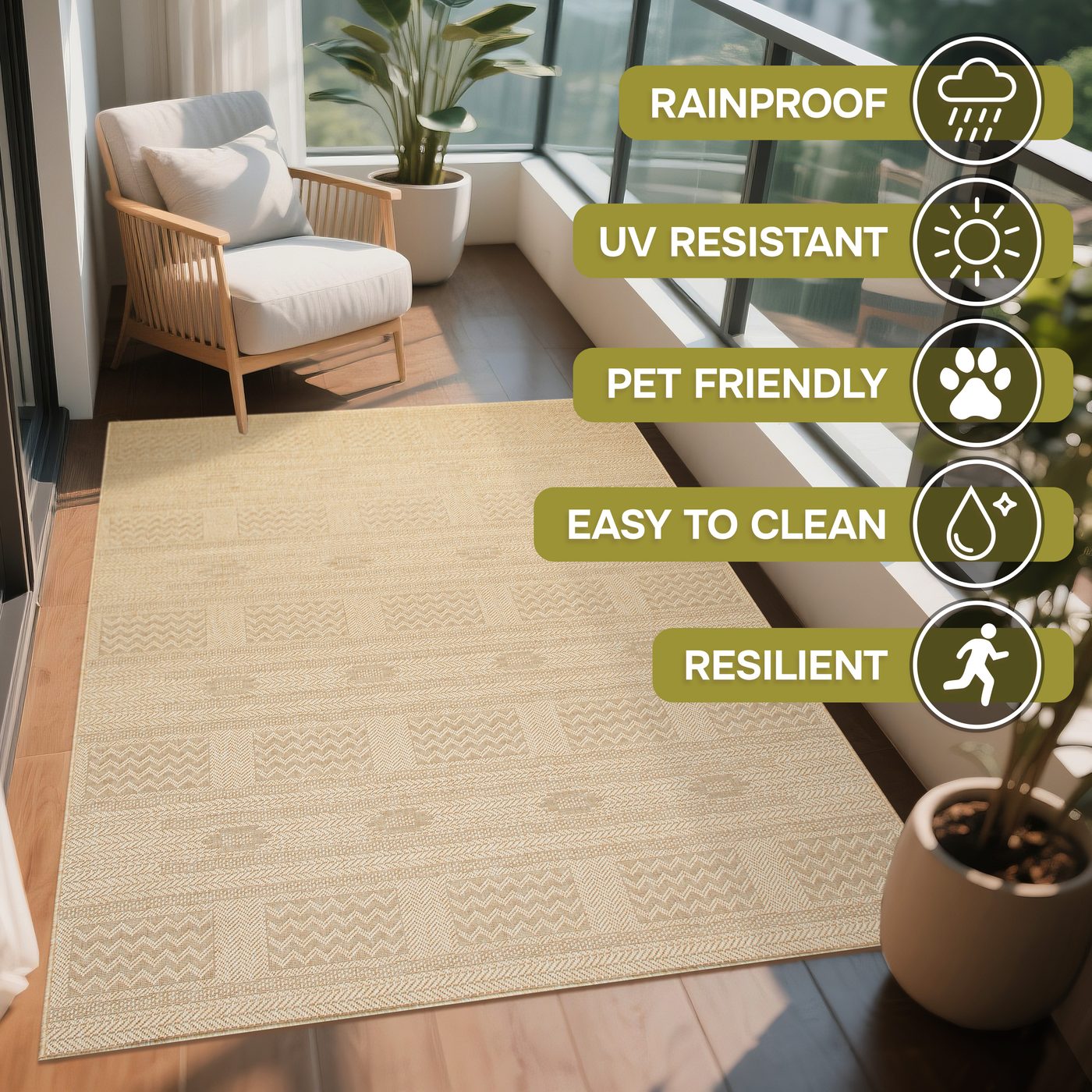 Olymp on a balcony — rainproof, UV-resistant