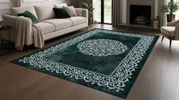 Victoria green medallion rug